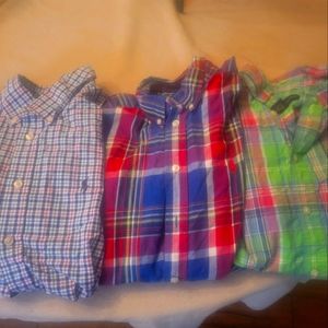 Lot of 3 Ralph Lauren Boys 14/16 Button-up Plaid shirt.
